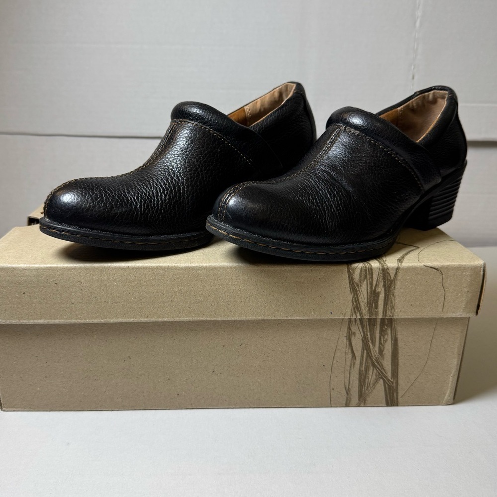 B.O.C Black Leather Clogs